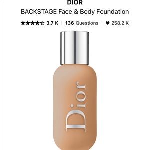 Dior Backstage Foundation shade 2W (full bottle, only tried out the shade)